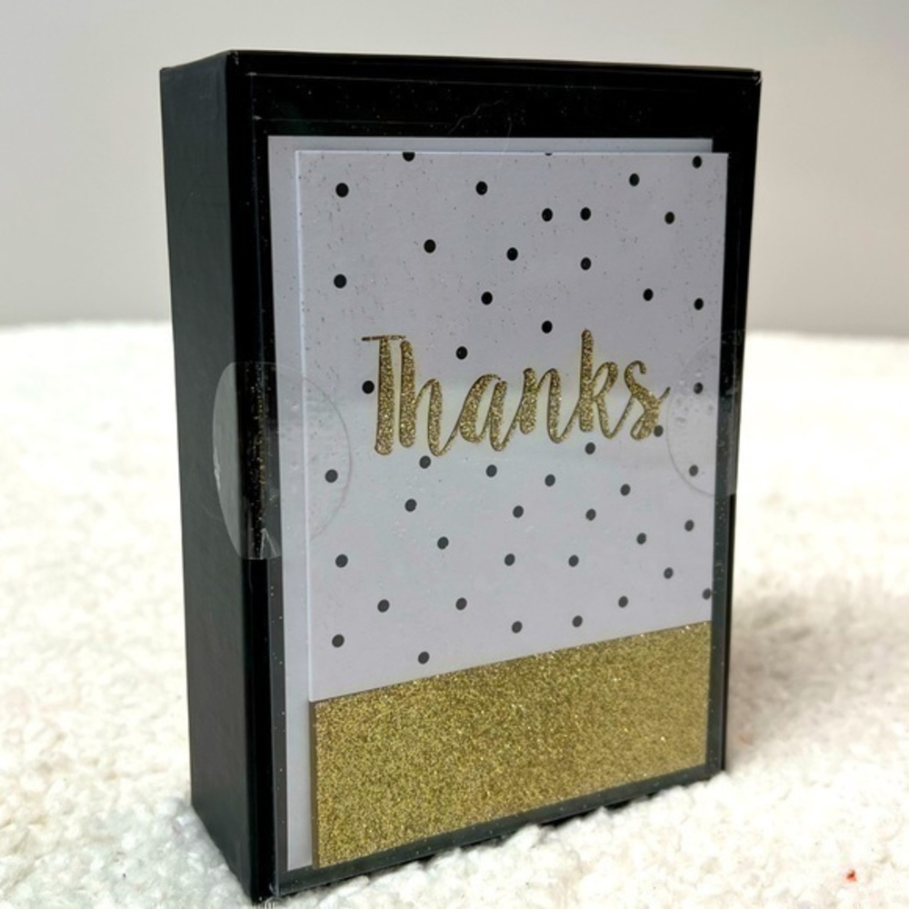 Slant "Thanks" Glitter Blank, Boxed Notecards